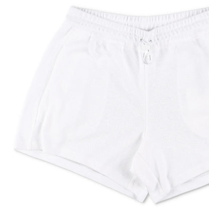 MONCLER Womens Sweat Bottoms Shorts Logo Patch Bermuda White Size M RRP 395 — View 3