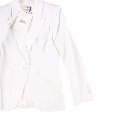 ALEXANDER MCQUEEN Womens Peak Shoulder One Button Jacket Ivory 42 RRP 1690 — View 5