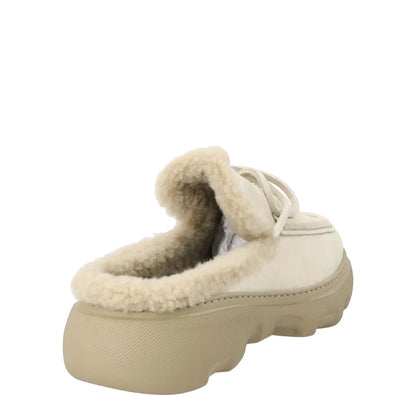 BURBERRY Stony Loafer Womens Suede Faux Fur Lining Lace Up Grey UK 8 RRP 690 — View 6