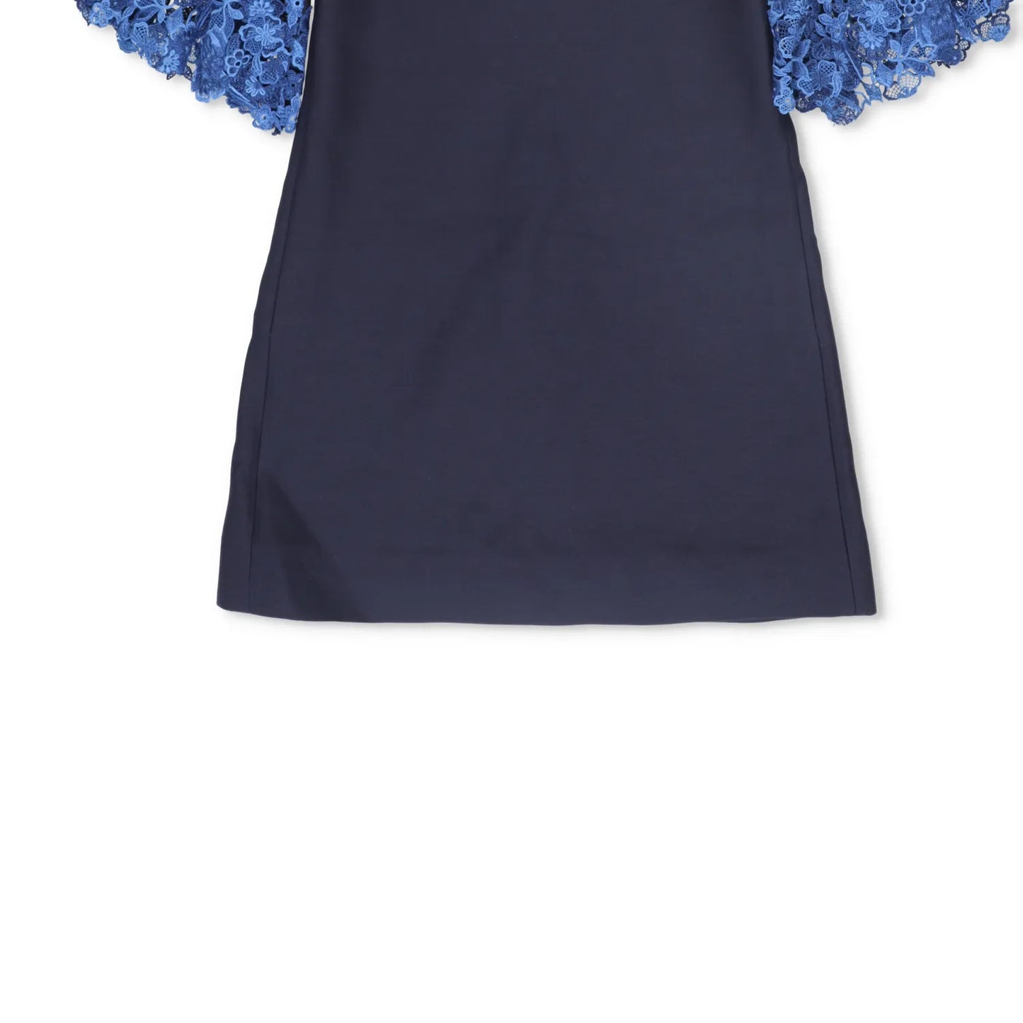 Valentino Womens Dress Mini Blue Lace Zip Round Neck 3/4 Bell Sleeve 38 RRP 1800 — View 5