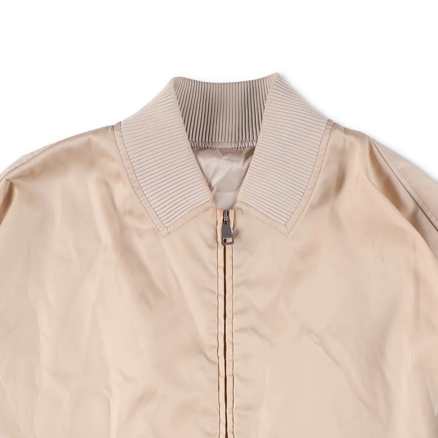 MONCLER Womens Bomber Jacket Beige Nylon Long Sleeve Quilted Zip RRP 1200 — View 6
