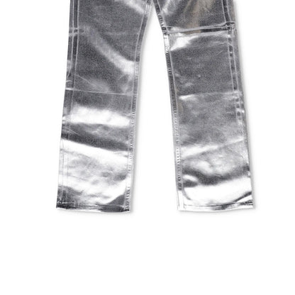 MM6 Mens Jeans Straight Leg High Waist Aluminium Denim Silver Size 26 RRP 406 — View 4