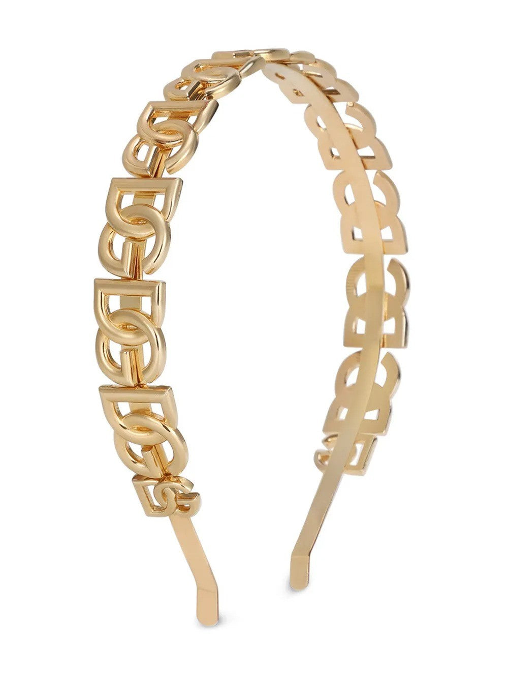 DOLCE & GABBANA Womens Yellow Gold Coloured Dg Logo Headband Size S RRP 995