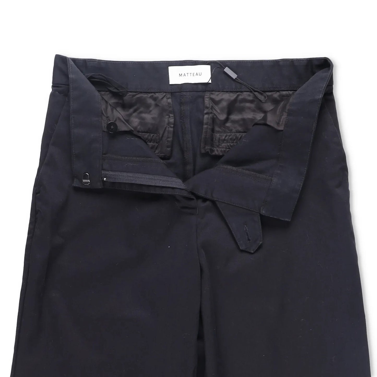 MATTEAU Womens Straight Twill Wide Leg Trousers Black Cotton Blend Size 3 RRP520 — View 6