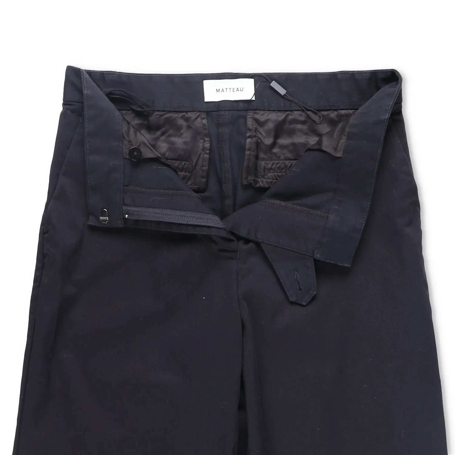 MATTEAU Womens Straight Twill Wide Leg Trousers Black Cotton Blend Size 3 RRP520 — View 6