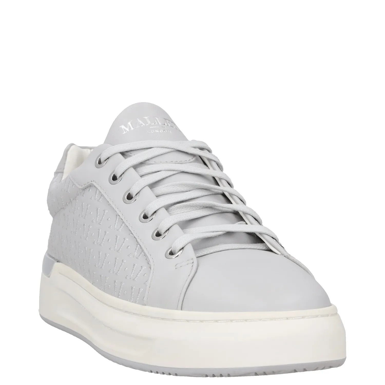 MALLET Mens Trainers Grey Leather Low Top Lace Up White Sole UK 6 RRP 185 — View 2