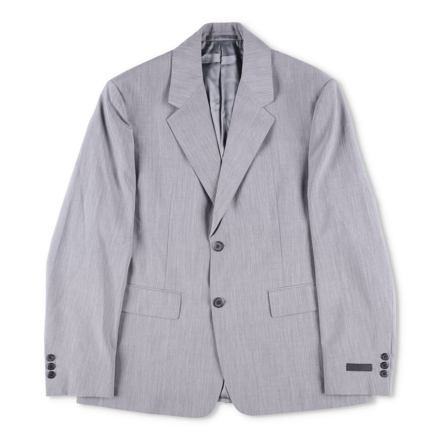 PRADA Mens Mohair Seta Suit Blazer Light Grey Double Breasted Size 50 RRP 2900