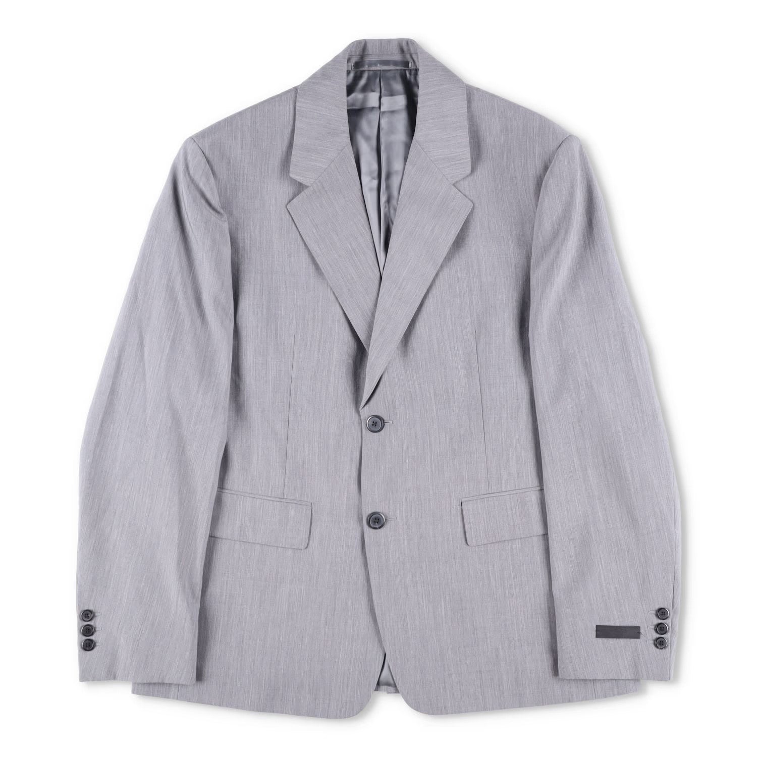 PRADA Mens Mohair Seta Suit Blazer Light Grey Double Breasted Size 50 RRP 2900