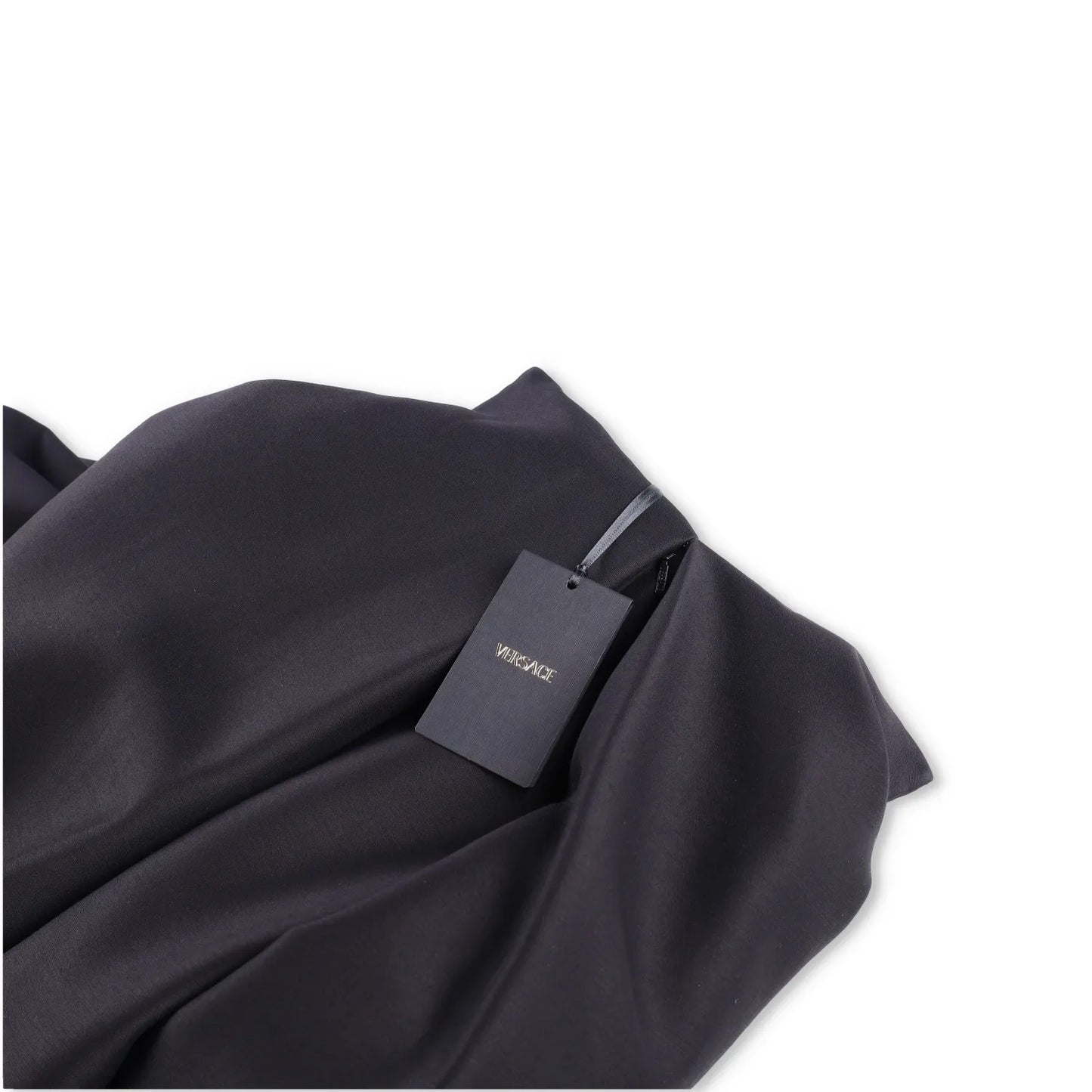 VERSACE Womens Midi Dress Pleated High Rise Wide Leg Silk Black 38 RRP 3520 — View 10