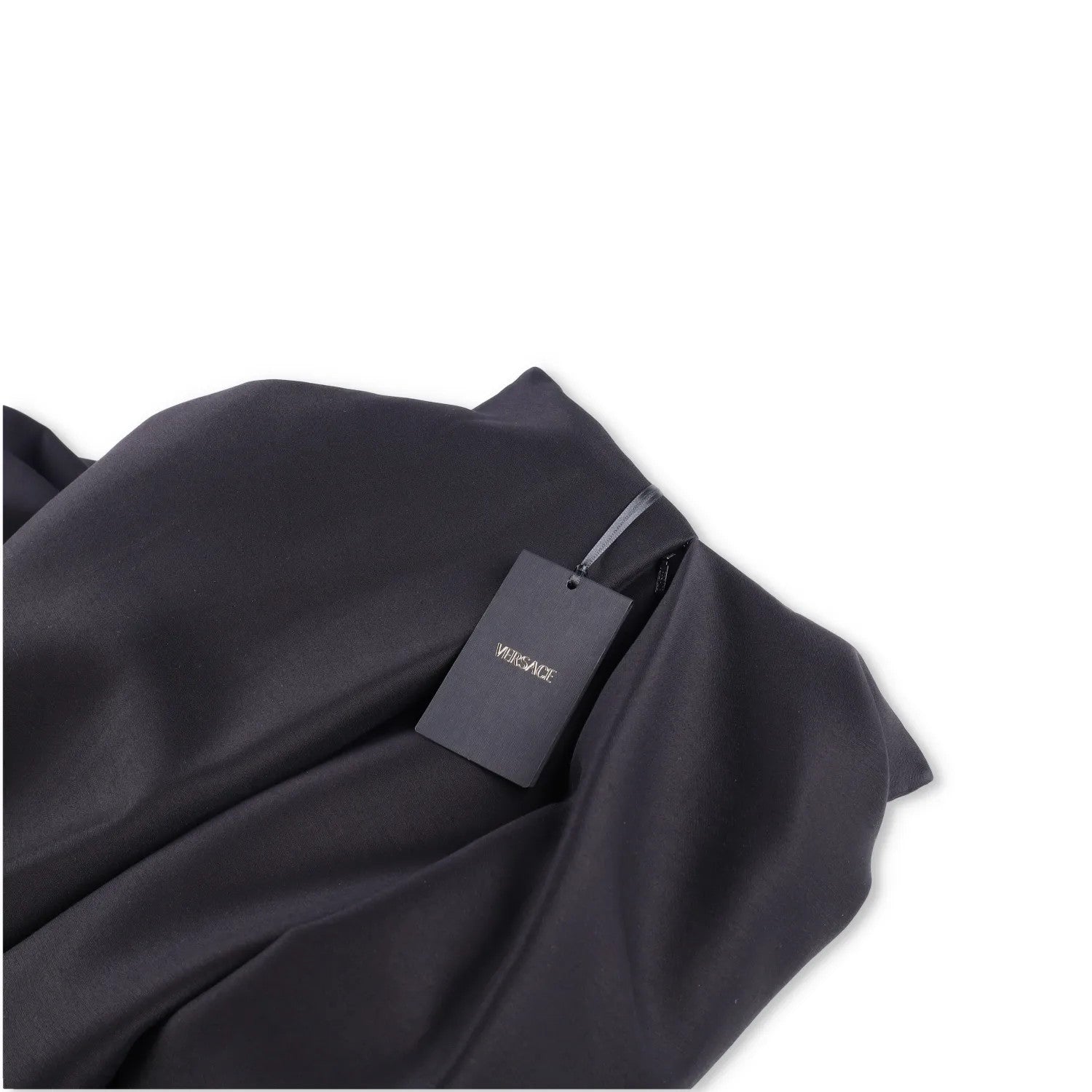 VERSACE Womens Midi Dress Pleated High Rise Wide Leg Silk Black 38 RRP 3520 — View 10