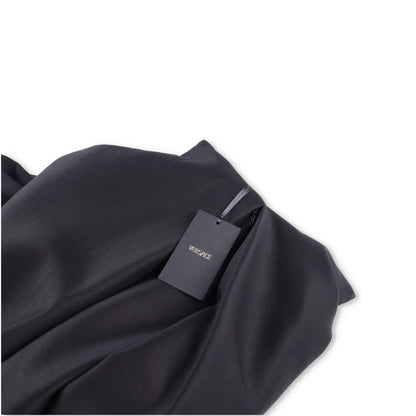 VERSACE Womens Midi Dress Pleated High Rise Wide Leg Silk Black 38 RRP 3520 — View 10