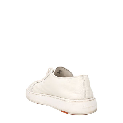 SANTONI Mens Biking Sneakers Lace Up Low Top White Leather UK 7.5 RRP 475 — View 5