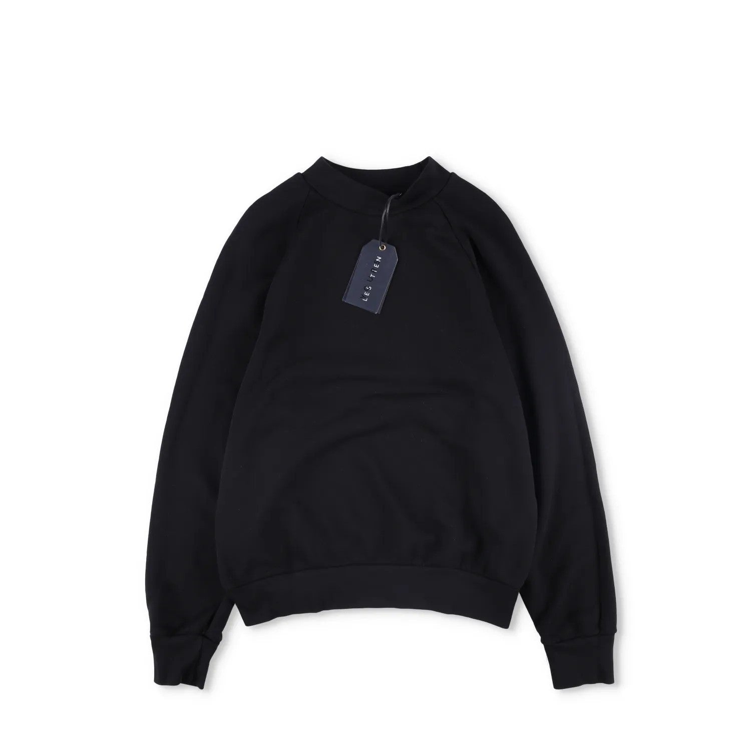LES TIEN Mens Sweatshirt Crew Neck Cotton Pullover Black Long Sleeve M RRP 260 — View 5