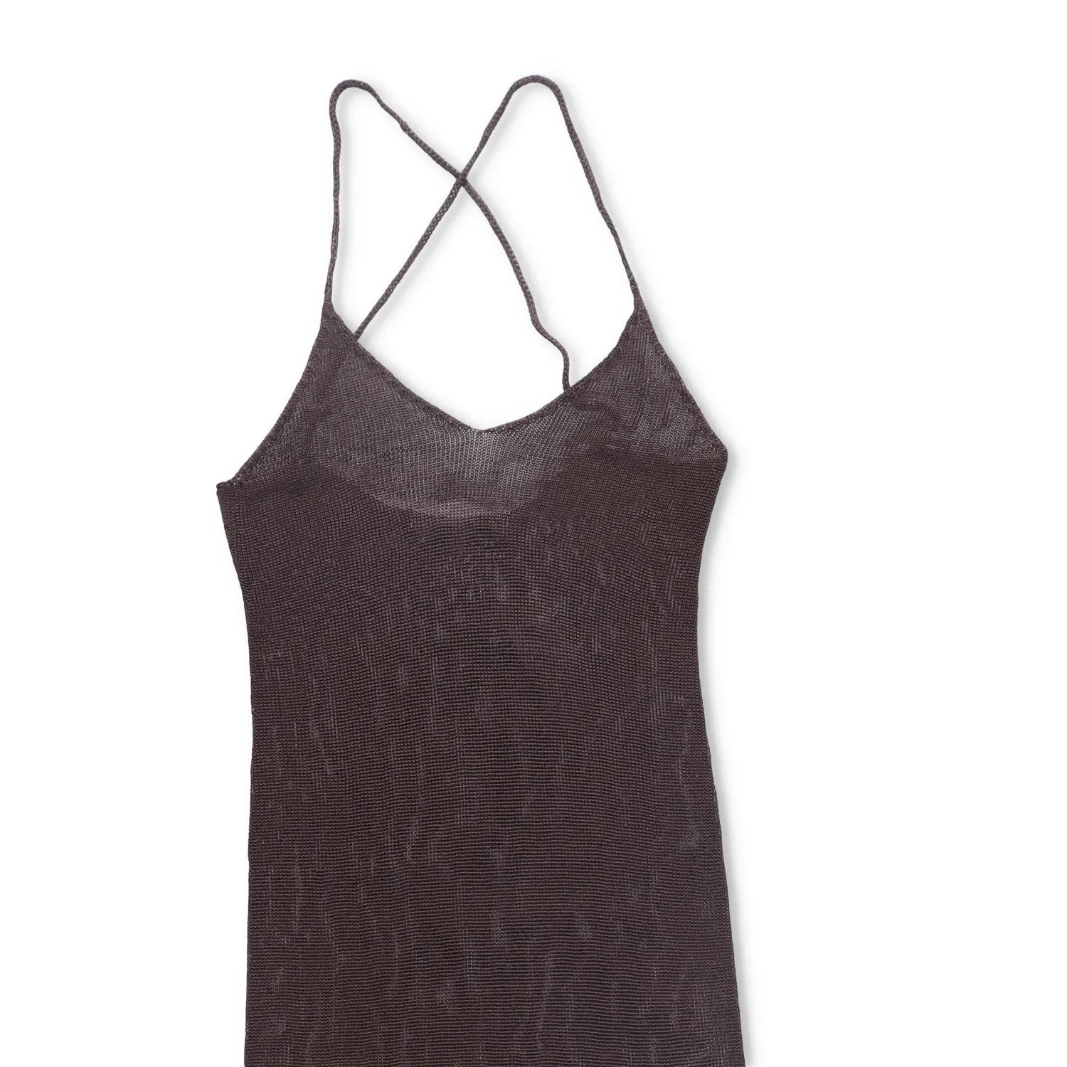 AISLING CAMPS Womens Stalacite Slip Midi Dress Purple Knit Fringe Strap L RRP880 — View 3