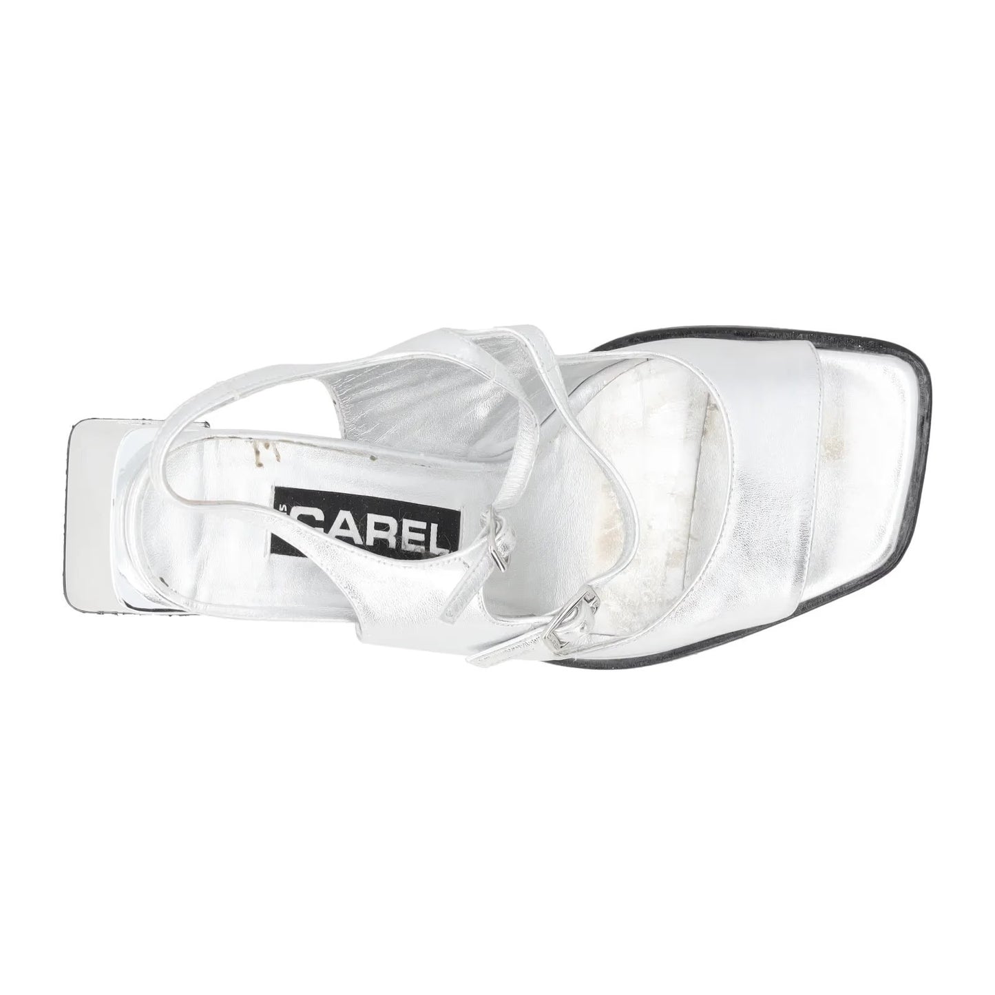 CAREL PARIS Womens Vendome Silver Leather Slingback Sandals Bow UK 5 RRP 470 — View 7