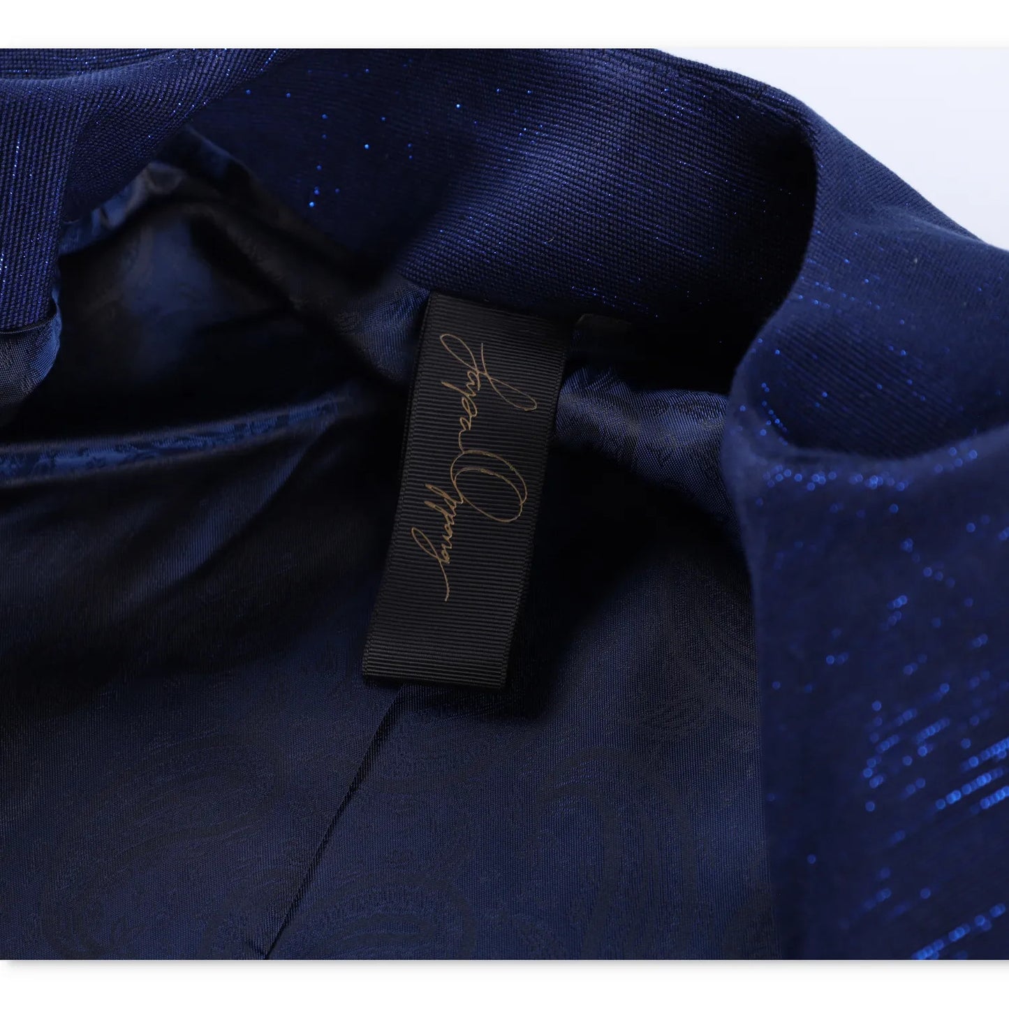 PAPA OPPONG Womens Shika Petiole Kente Blazer Jacket Blue Hook & Eye S RRP 2065 — View 8