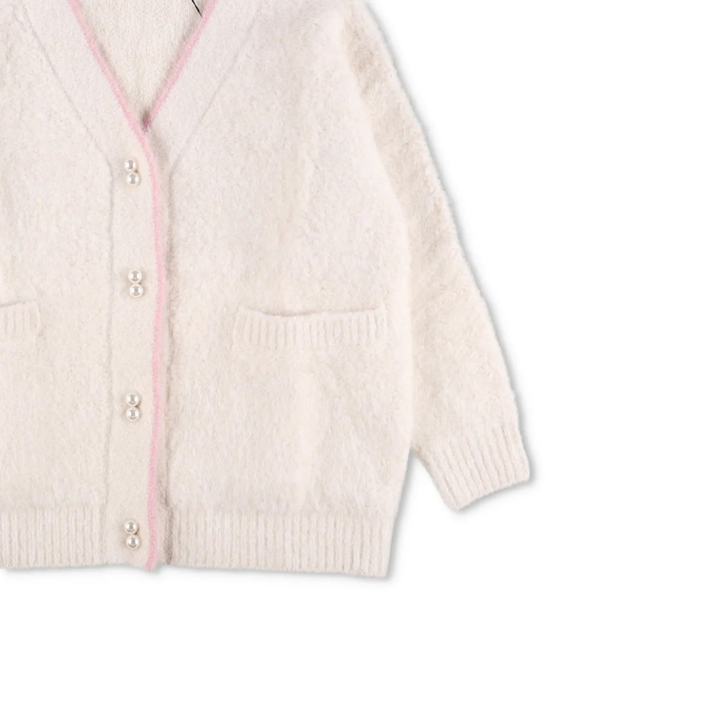B + AB Womens Jumper Cardigan V-Neck Button Knit Pink Edge Size S RRP 350 — View 4