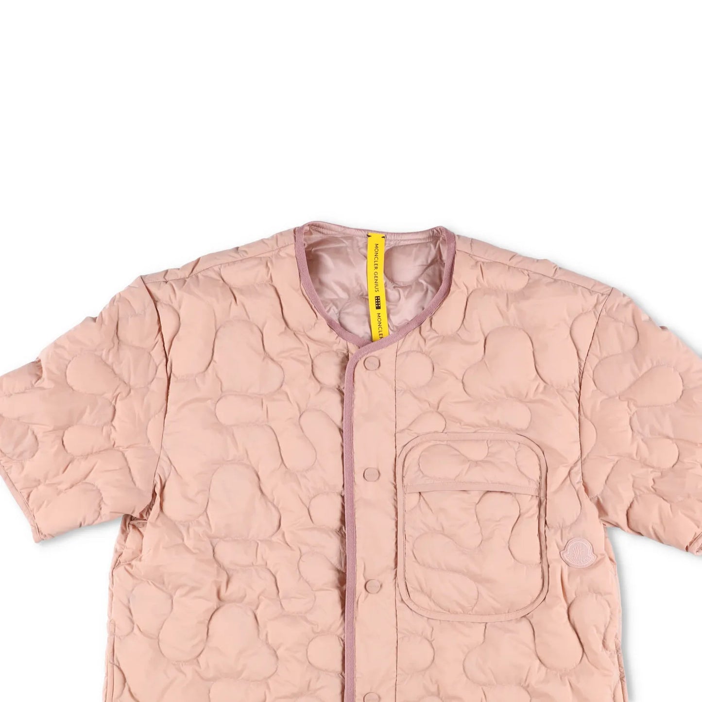 MONCLER GENIUS X Salehe Bembury Womens Shirt Jacket Quilted Crop Pink 46 RRP 735 — View 2