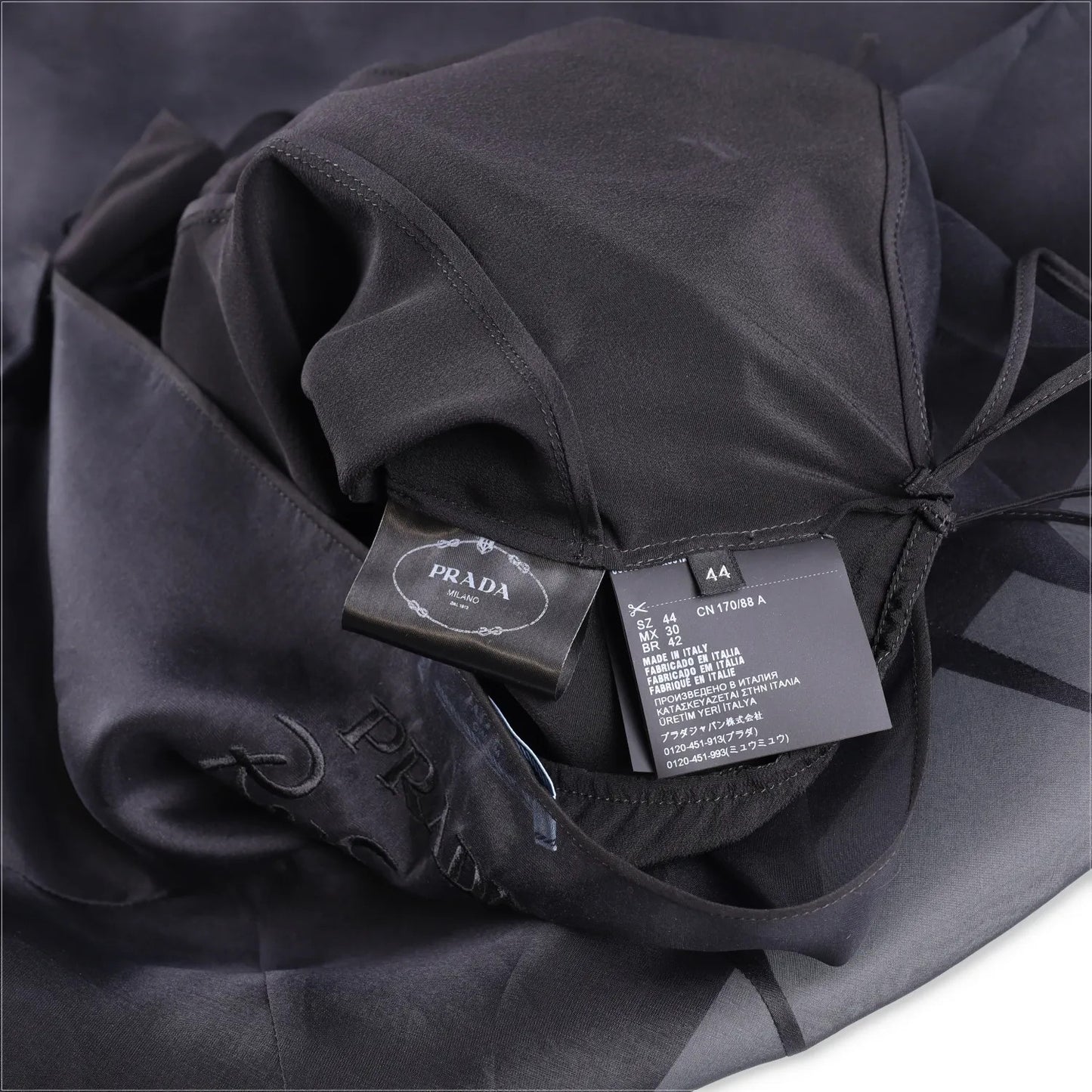 PRADA Womens Midi Dress Halter Neck Tie Sleeveless Re Edition Black 44 RRP 3060 — View 7