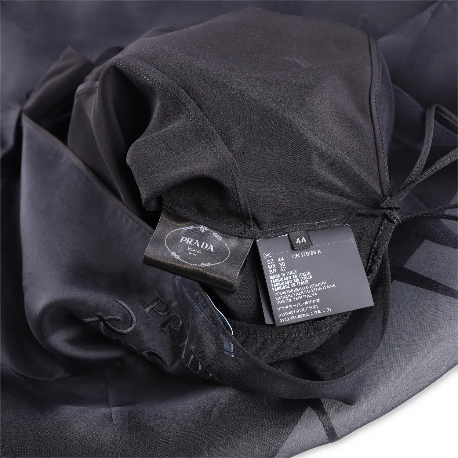 PRADA Womens Midi Dress Halter Neck Tie Sleeveless Re Edition Black 44 RRP 3060 — View 7