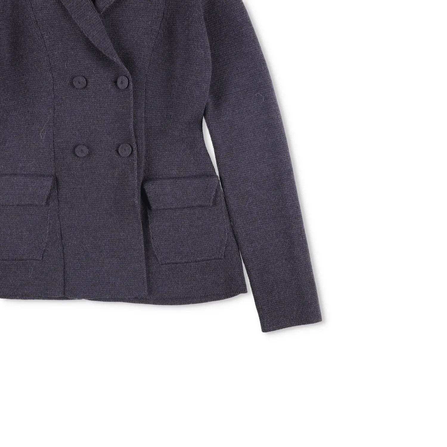 FABIANA FILIPPI Womens Blazer Wool Grey Double Breasted Pockets Size 8 RRP 600 — View 4