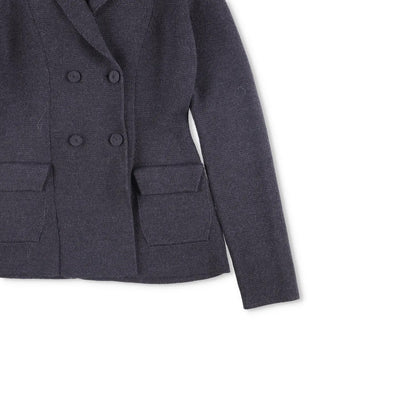 FABIANA FILIPPI Womens Blazer Wool Grey Double Breasted Pockets Size 8 RRP 600 — View 4