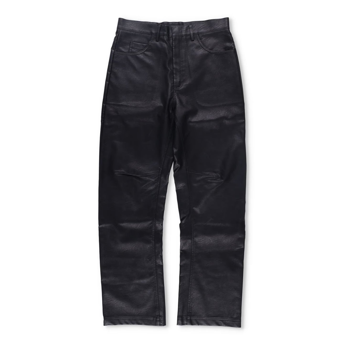 ENTIRE STUDIOS Mens Wet Pants Faux Leather Black 5 Pocket Zip Size S RRP 175.3