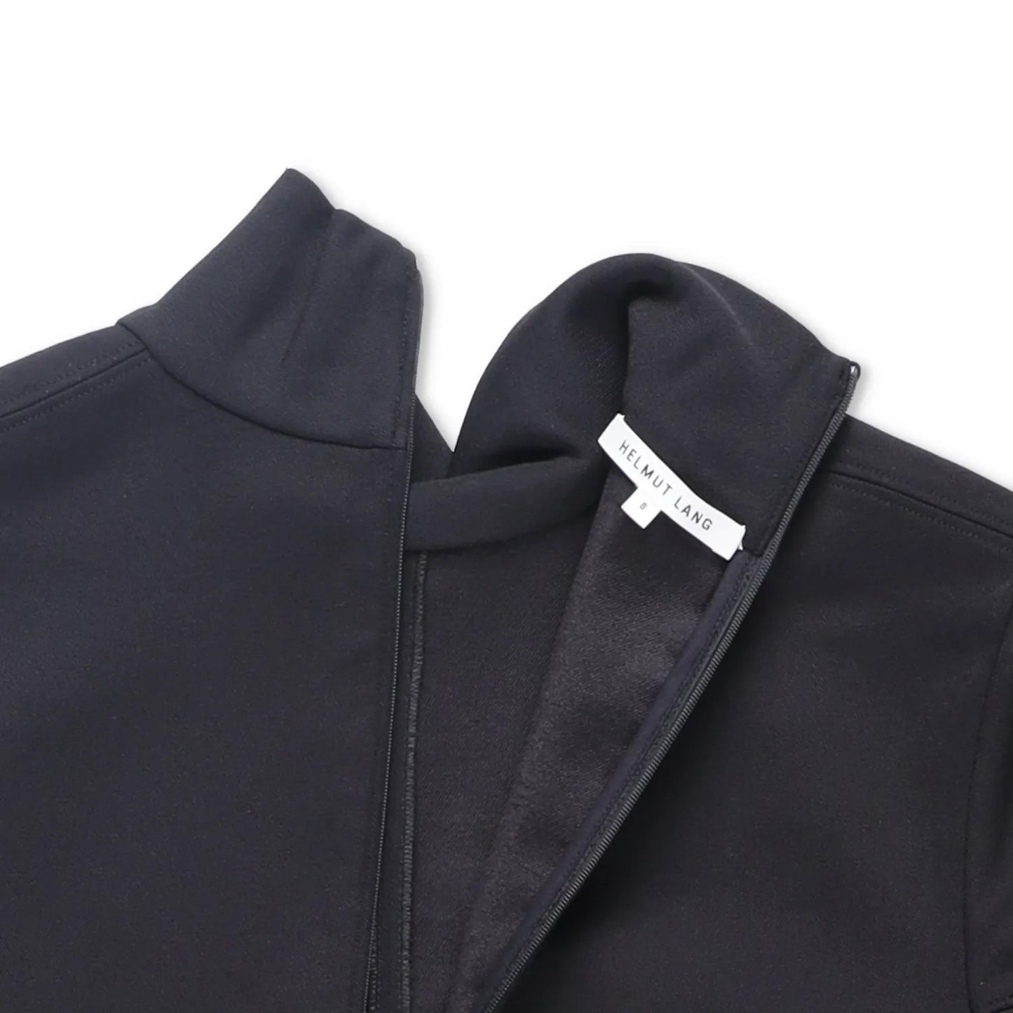 HELMUT LANG Womens Dress Black Long Sleeve High Neck Cold Shoulder Size 8 RRP500 — View 7