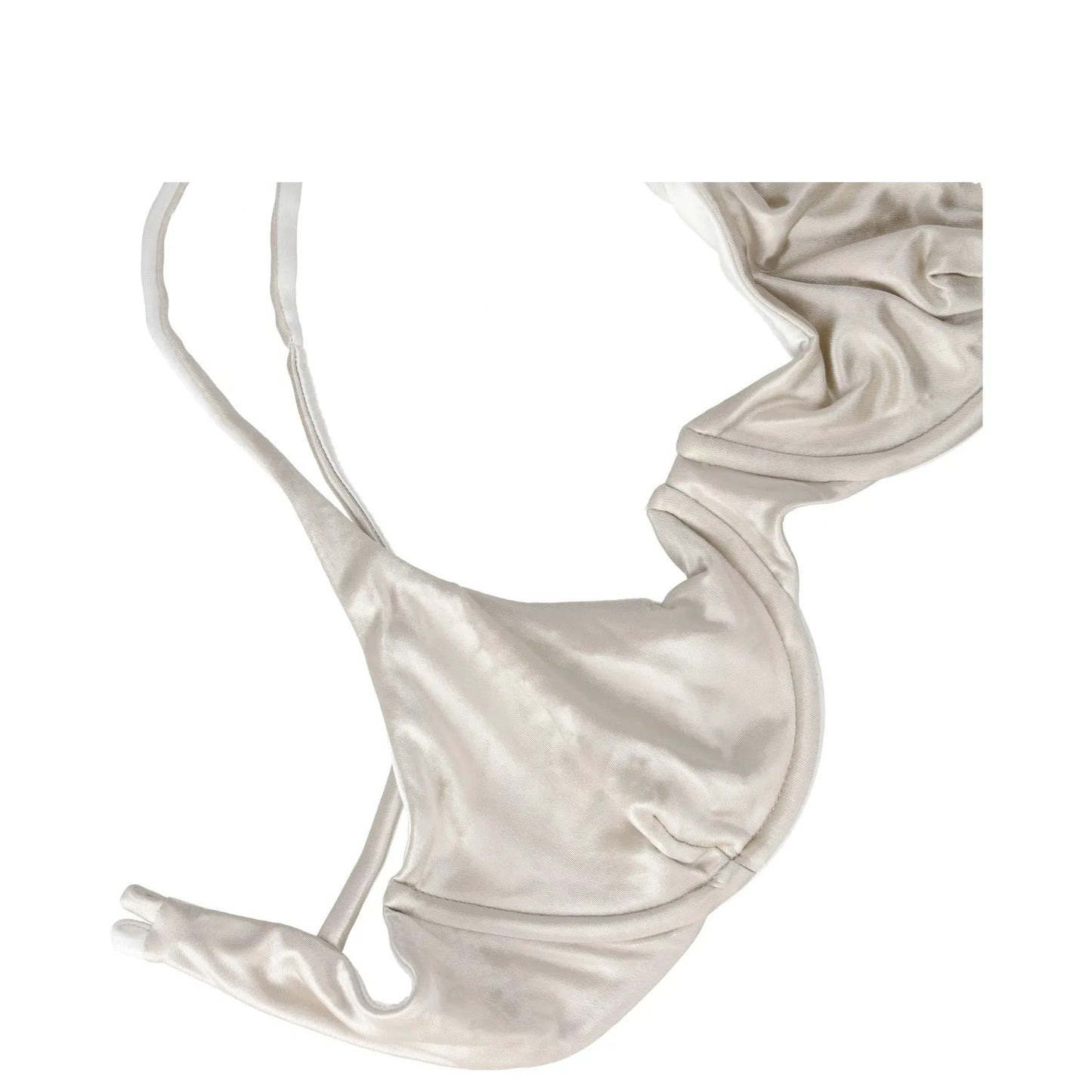 ISA BOULDER Womens Reversible Heart Bikini Top Silver Pearl Halter Neck L RRP140 — View 5