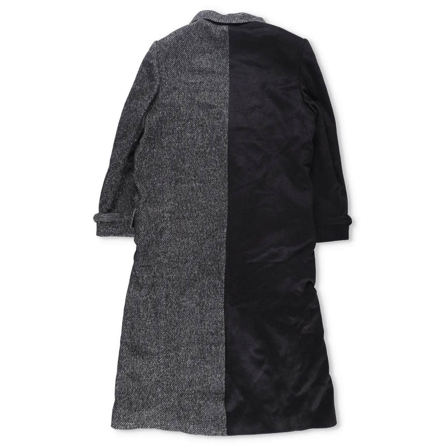 FENG CHEN WANG Mens Multi Flannel Stripe Overcoat Black Grey Size XL RRP 1275 — View 12