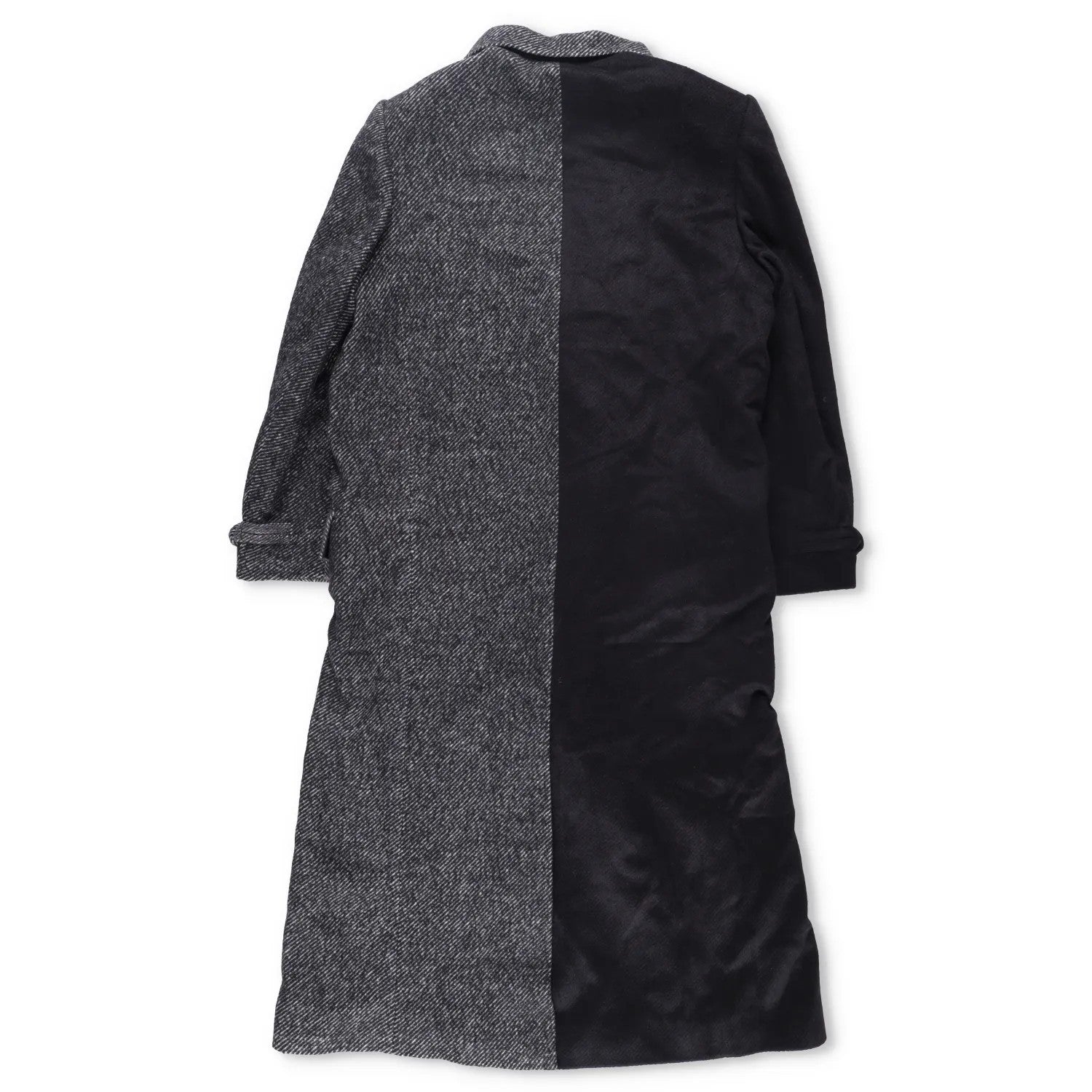 FENG CHEN WANG Mens Multi Flannel Stripe Overcoat Black Grey Size XL RRP 1275 — View 12