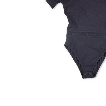 MARINE SERRE Organic Cotton Rib 2X2 Body Black Bodysuits Size XS RRP 260 — View 3