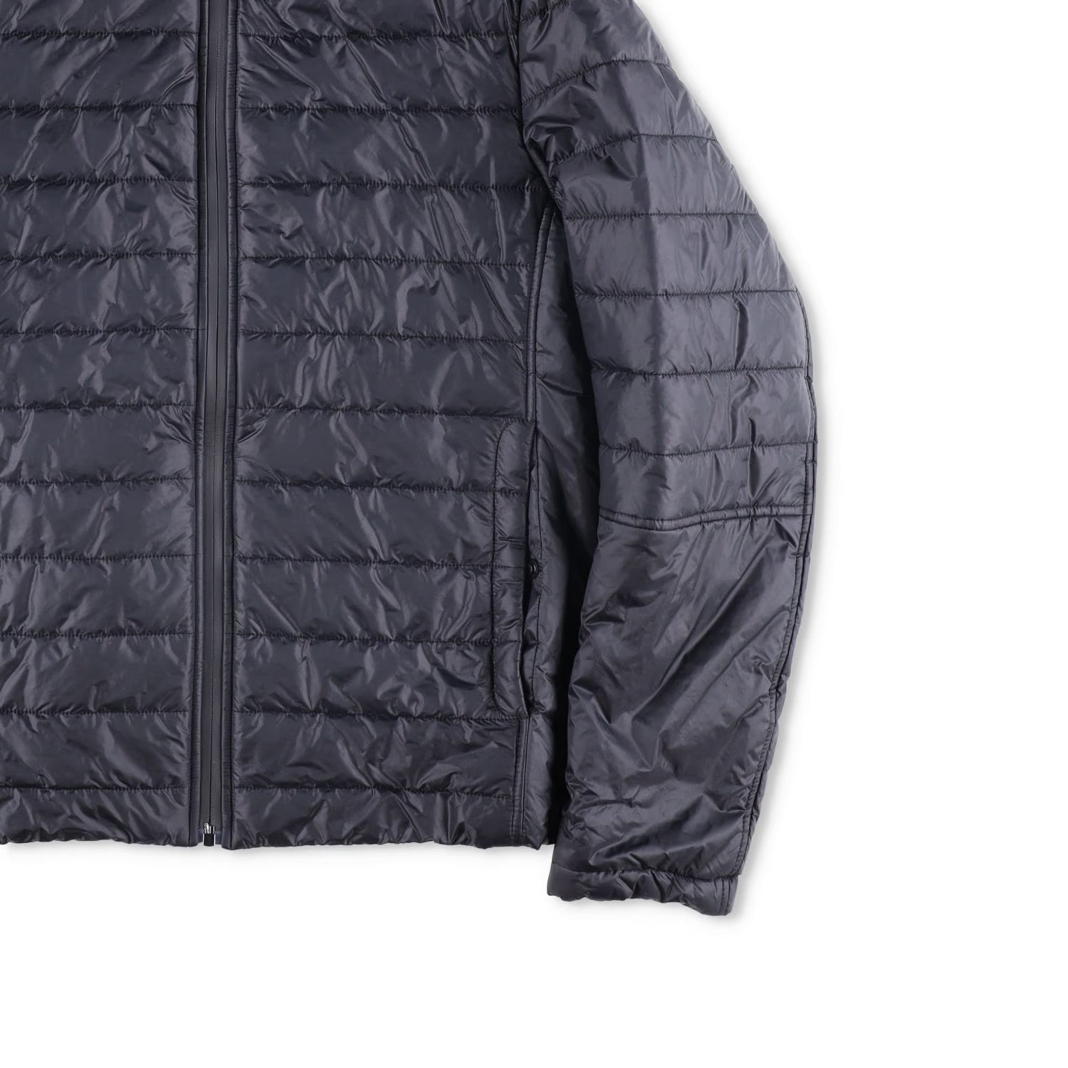 CANALI Mens Quilted Nylon Jacket Black Hooded Stand Up Collar Zip RRP 500 — View 4