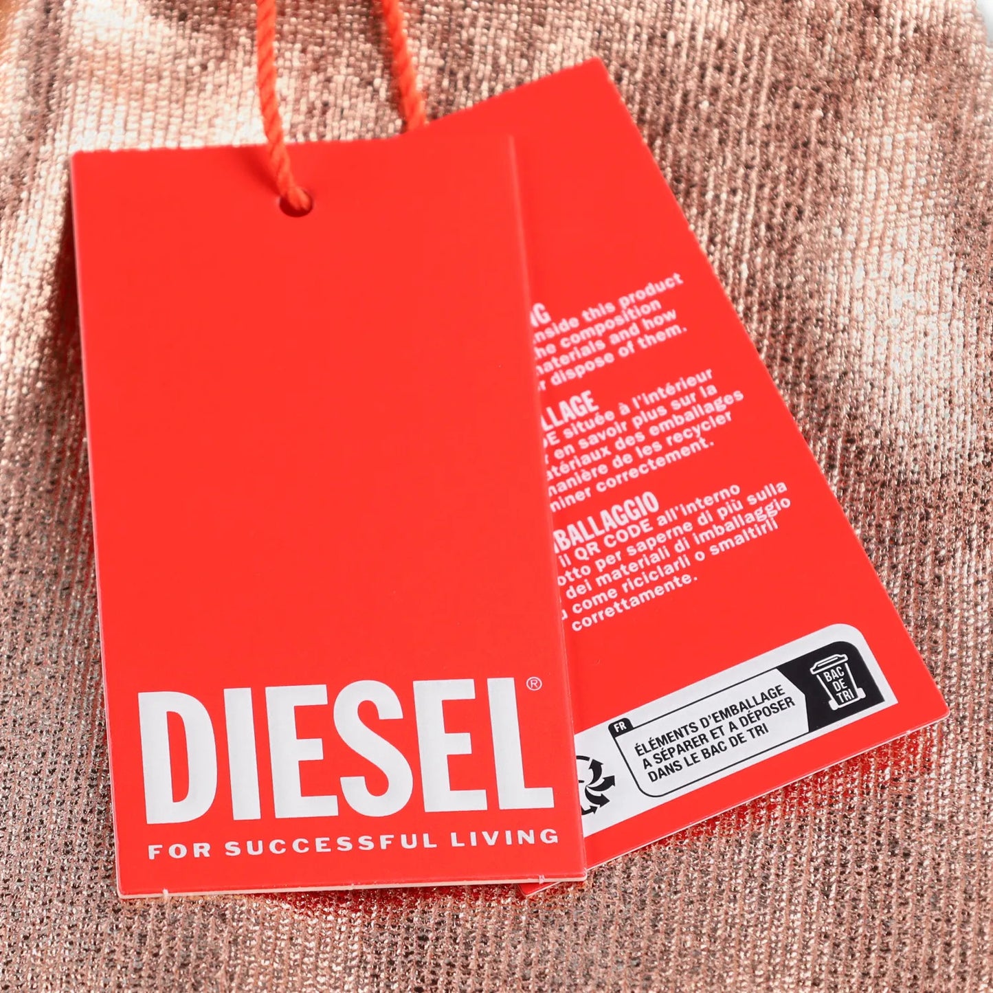 DIESEL Womens Knitwear Mini Skirt Shades Of Metallic Foil Oval Orange S RRP 185 — View 7