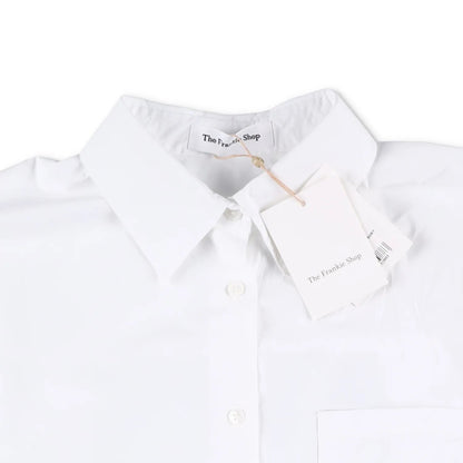 FRANKIE SHOP Women Lui Organic Cotton Button Up Long Sleeve Shirt White L RRP130 — View 5
