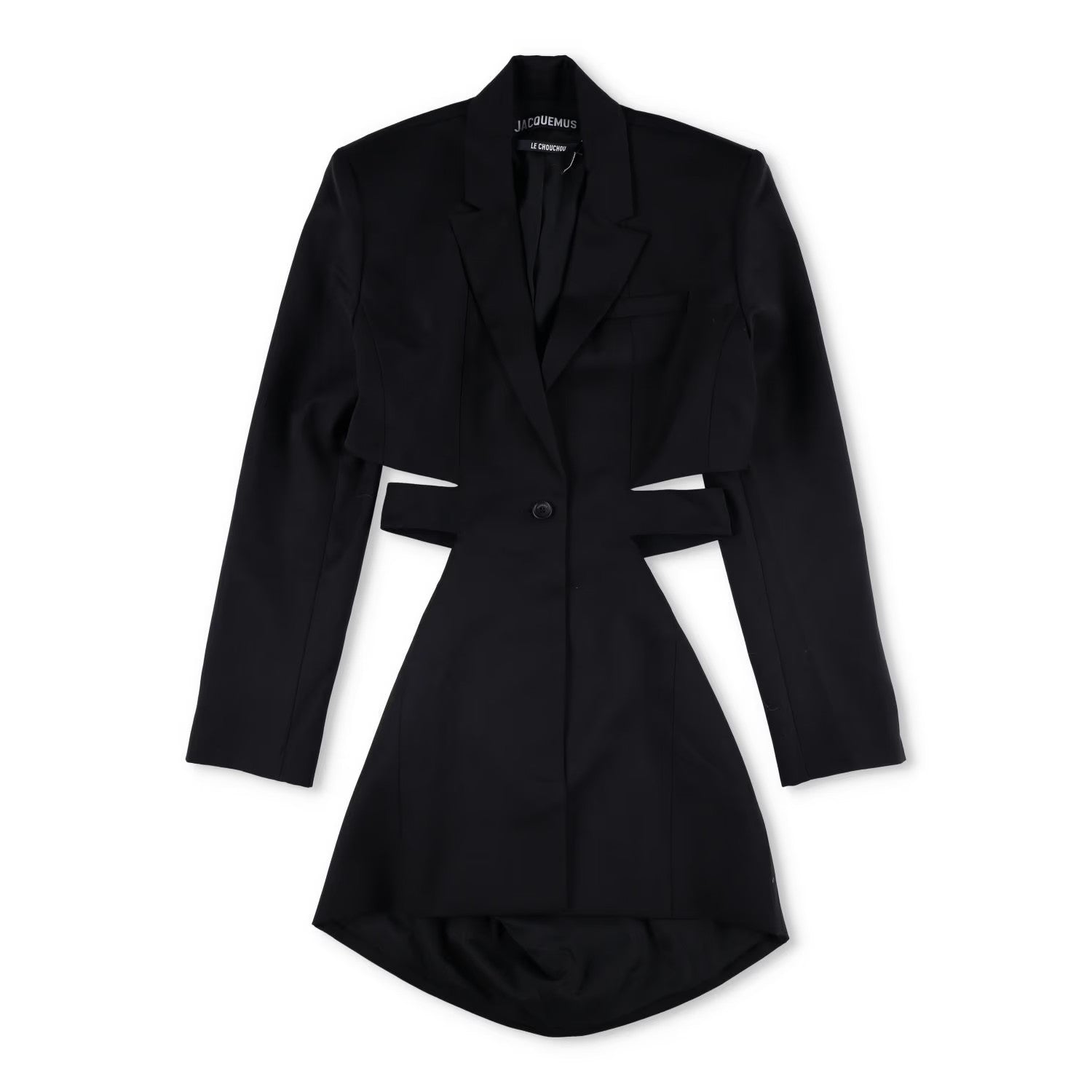 JACQUEMUS Womens La Robe Bari Long Sleeve Side C/O Mini Dress Black 40 RRP 830