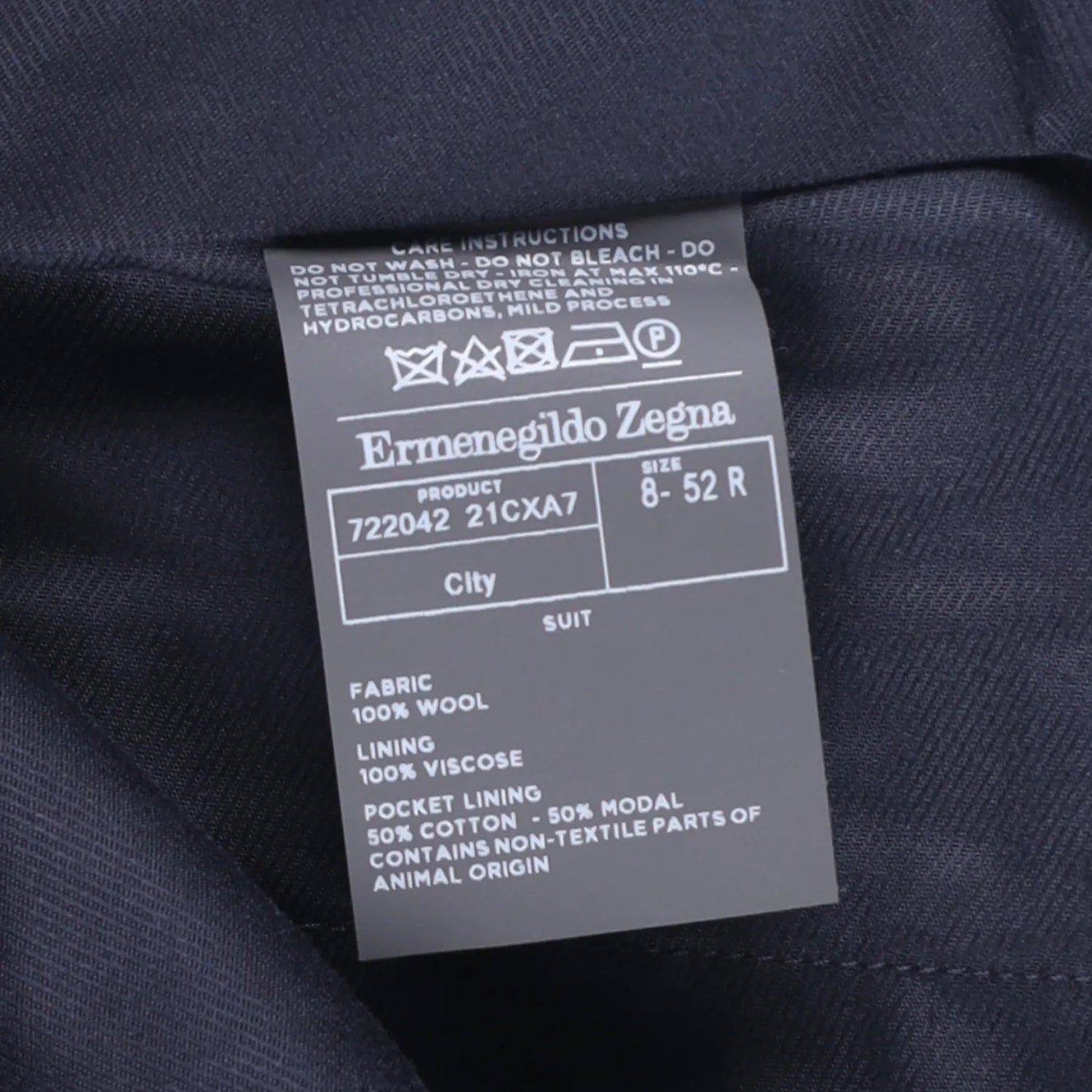ERMENEGILDO ZEGNA Mens Trousers Wool Blend Blue Flat Front Size 52 R RRP 350 — View 7