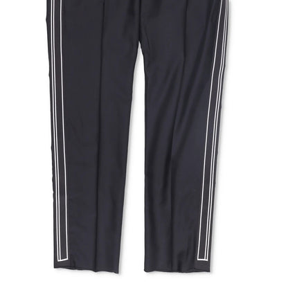 VALENTINO Mens Chino Trousers Black Wool Blend White Striped Size 54 RRP 385 — View 4