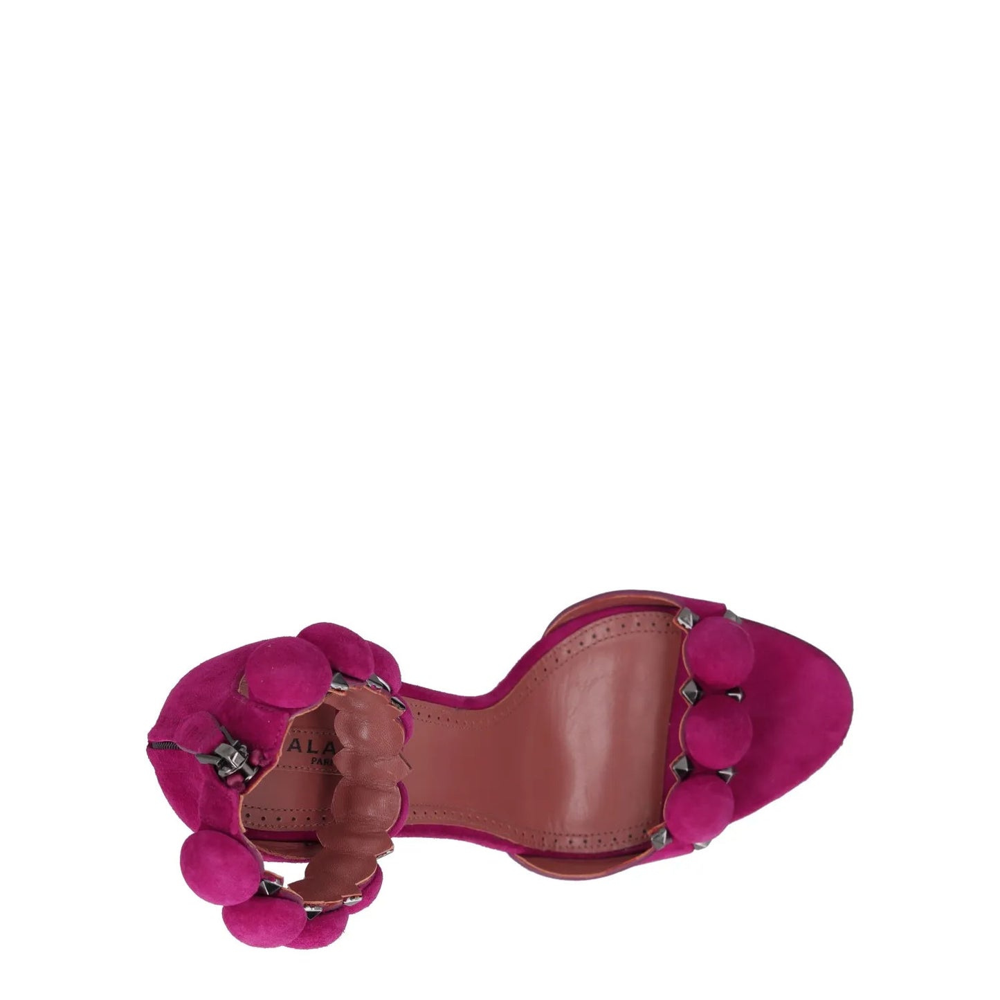 ALAIA Womens High Heels Purple Leather Ankle Strap Open Toe UK 5 RRP 850 — View 7