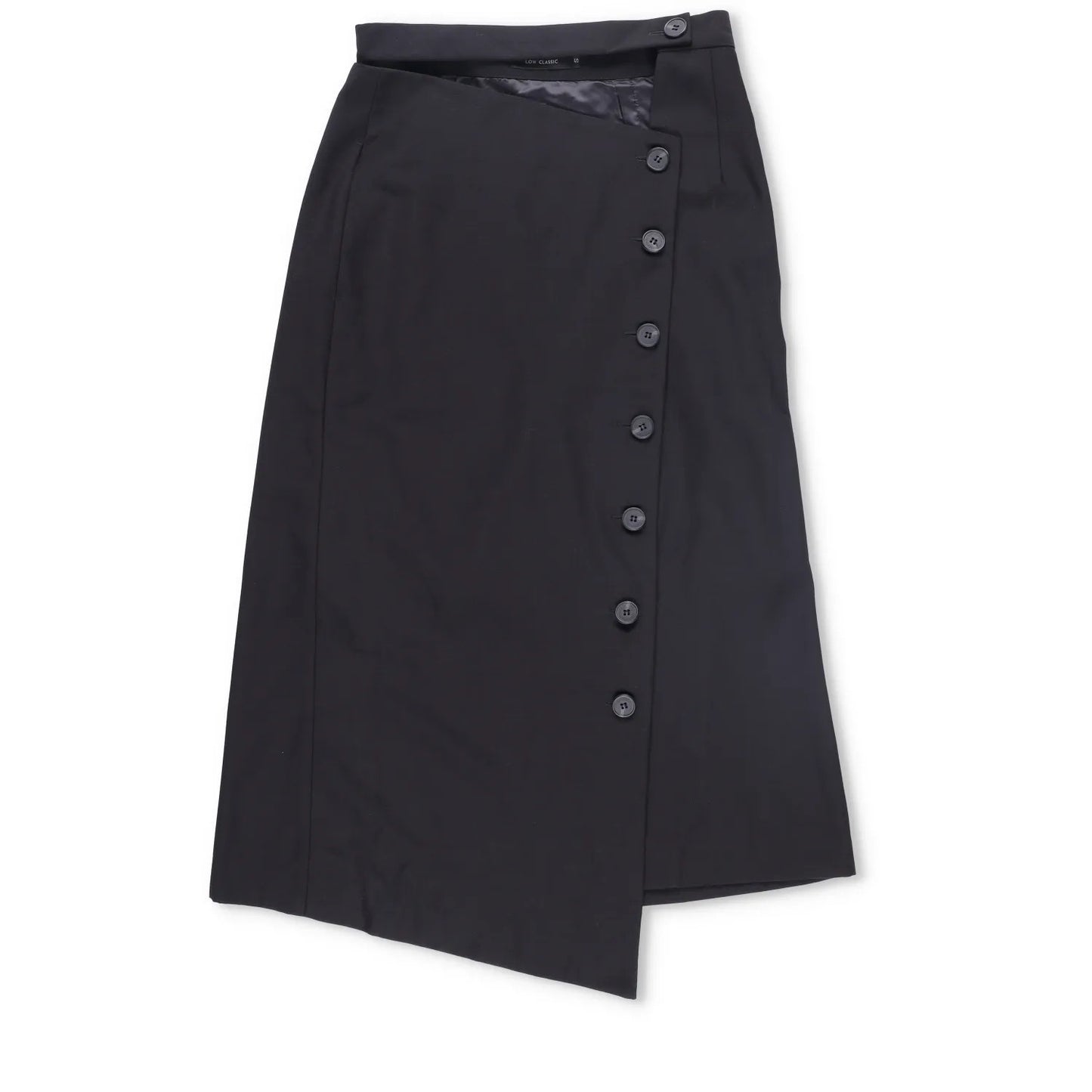 LOW CLASSIC Womens Midi Skirt Button Accents Black Twill Fabric Size S RRP 350 — View 3