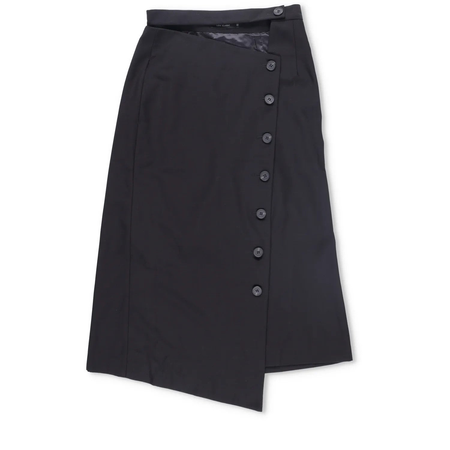 LOW CLASSIC Womens Midi Skirt Button Accents Black Twill Fabric Size S RRP 350 — View 3