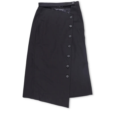 LOW CLASSIC Womens Midi Skirt Button Accents Black Twill Fabric Size S RRP 350 — View 3