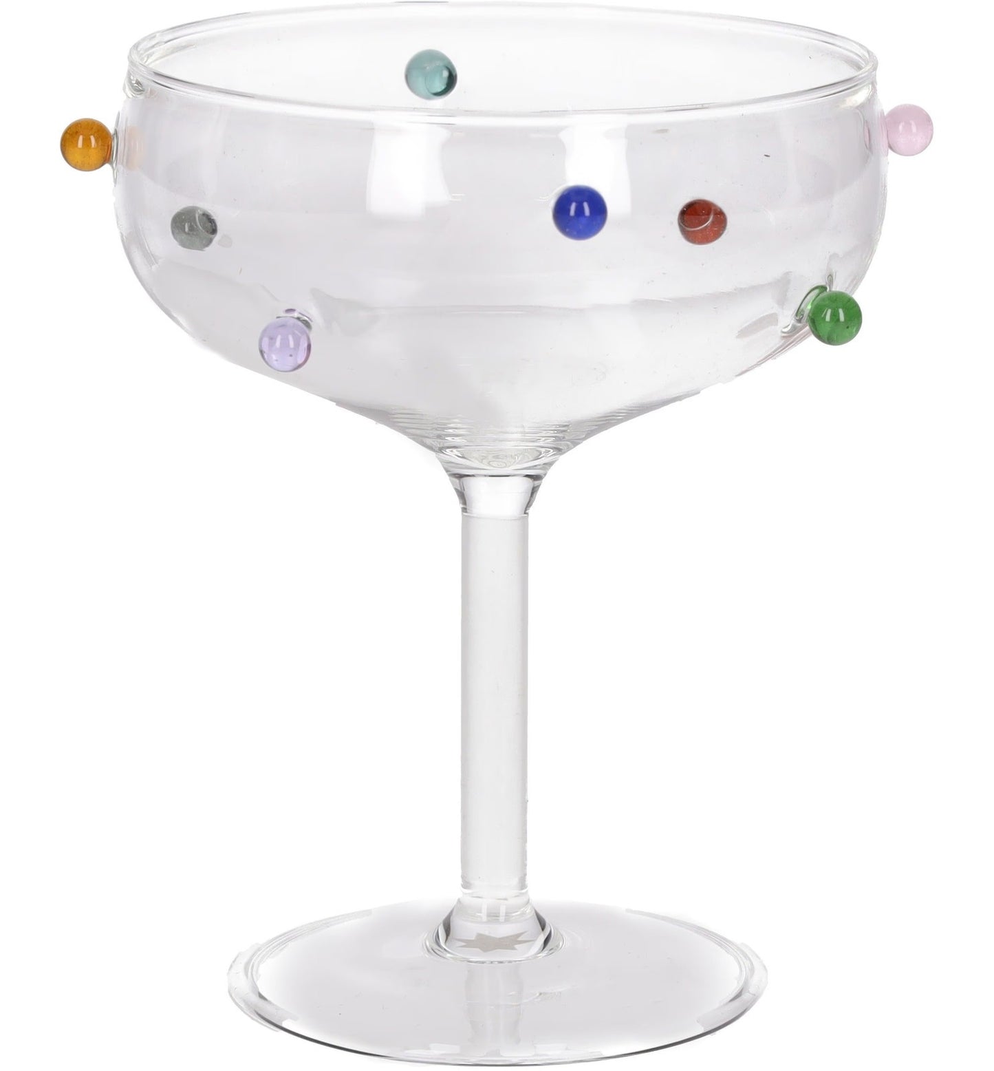 MAISON BALZAC Set Of 1 Pomponette Coupes Glasses Multicoloured Decorative RRP124