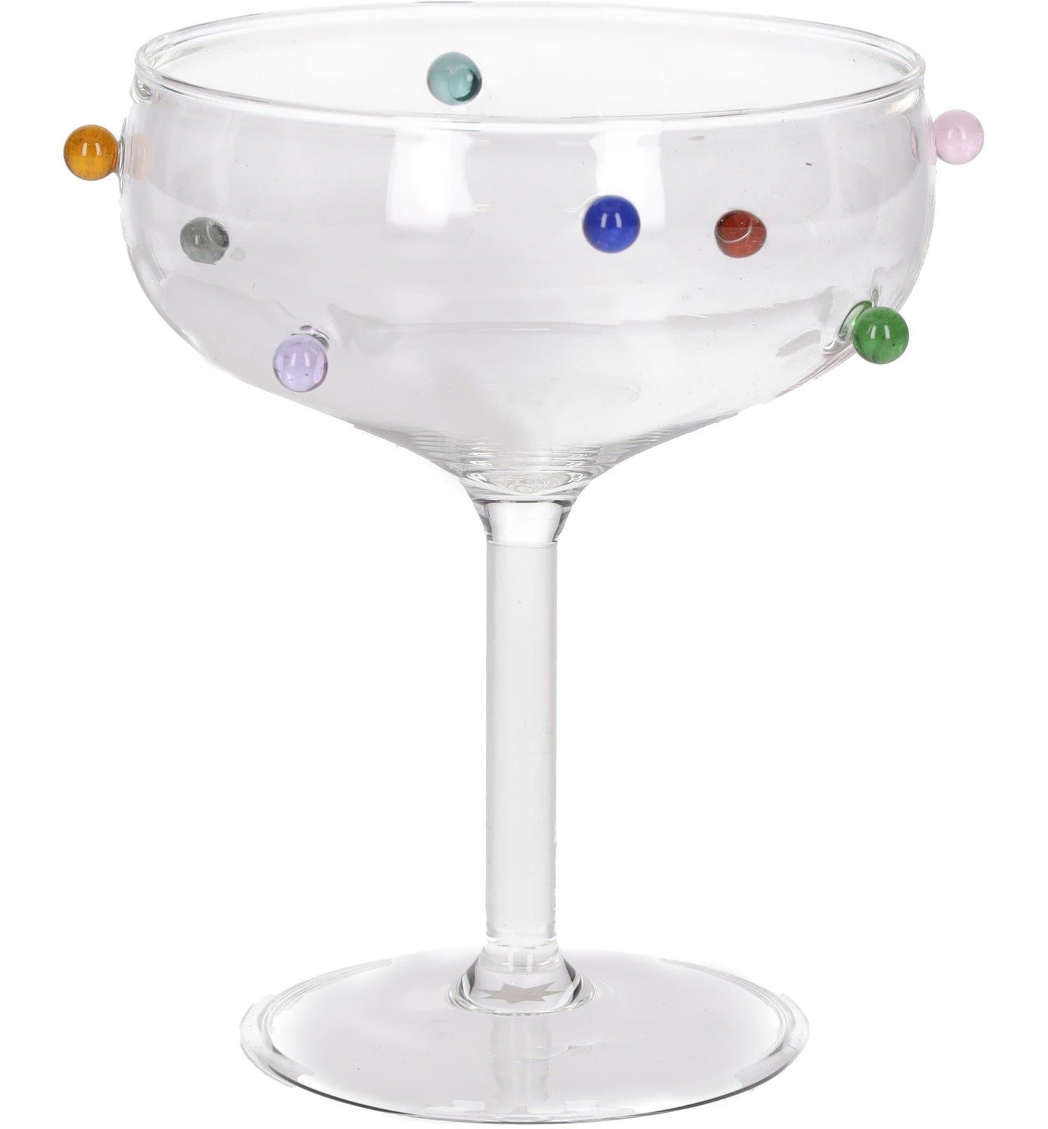 MAISON BALZAC Set Of 1 Pomponette Coupes Glasses Multicoloured Decorative RRP124