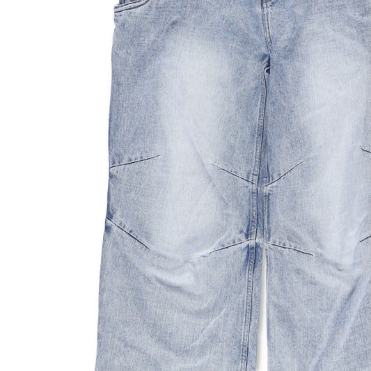 WE11 DONE Womens Sky Wire Detail Denim Pants Relaxed Fit High Rise Blue M RRP795 — View 2