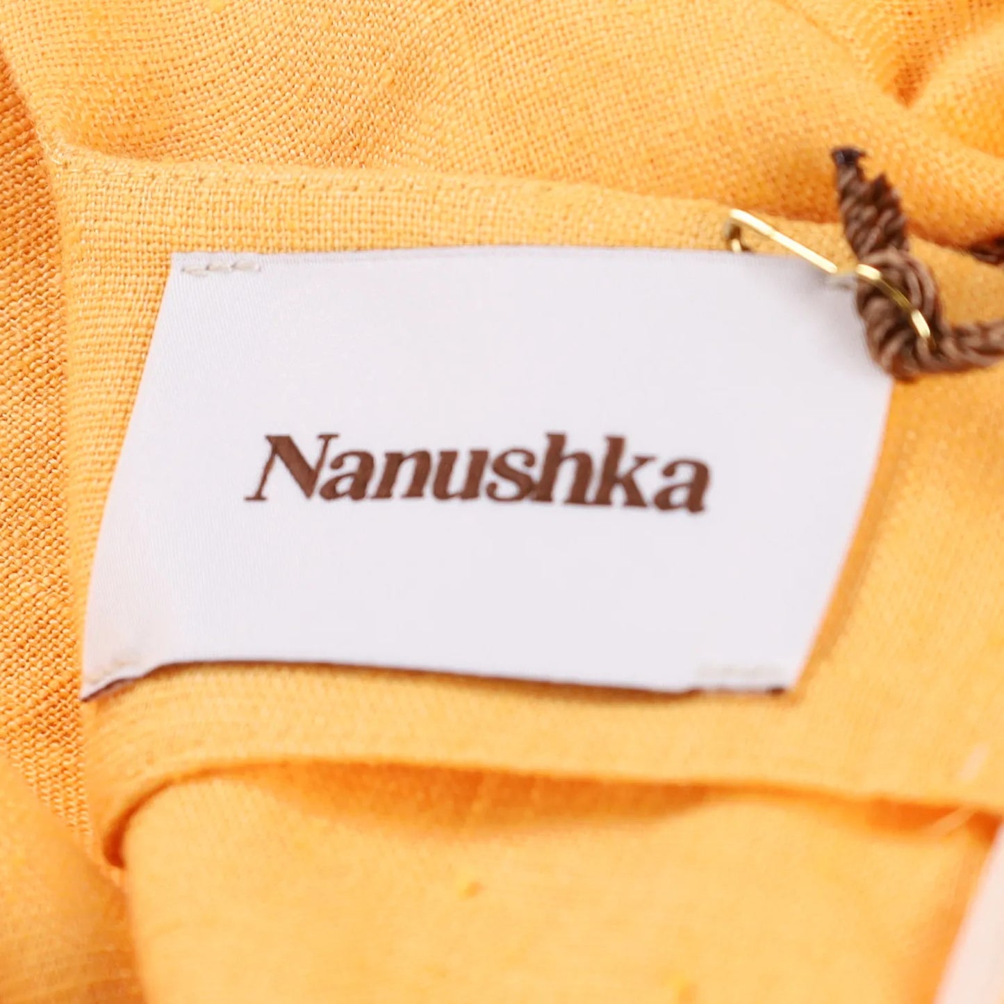 NANUSHKA Womens Gilia Mini Dress V-Neck Long Sleeve Ruched Orange Tie XXS RRP540 — View 5