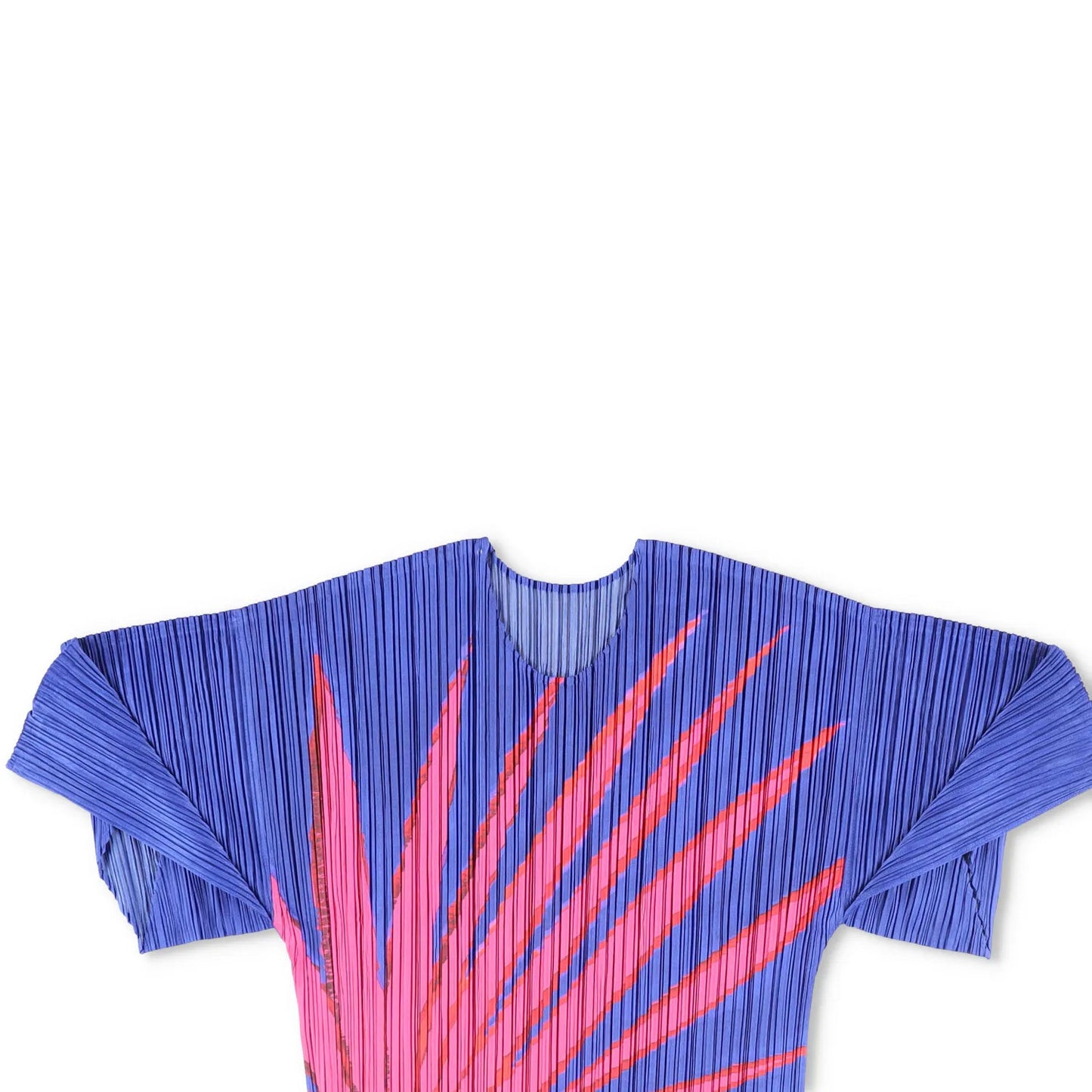 ISSEY MIYAKE Womens Kimono Blue T-Shirt Polyester Pleated Geometric 3 RRP 240 — View 2