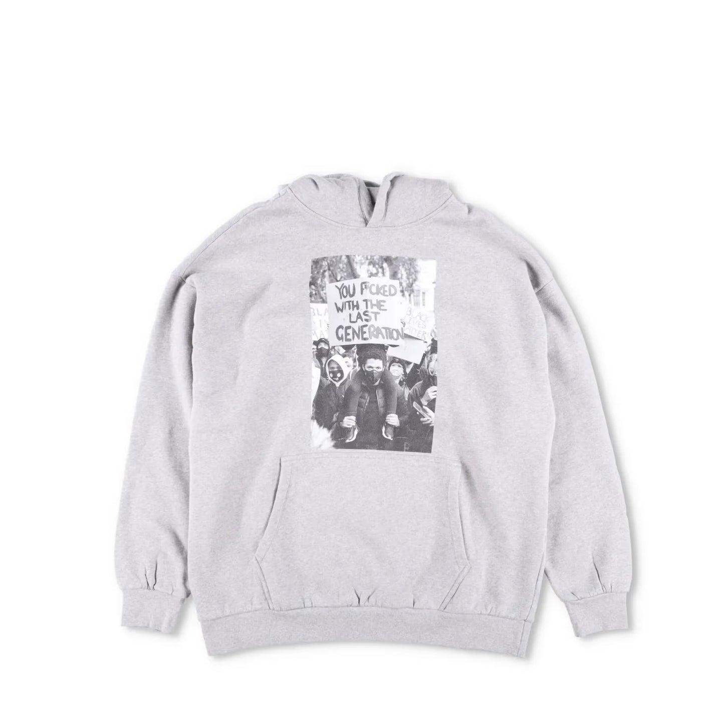 WWS Mens Hoodie Cotton Hoodie Pullover Front Large Print Grey Size S RRP 150 — View 5