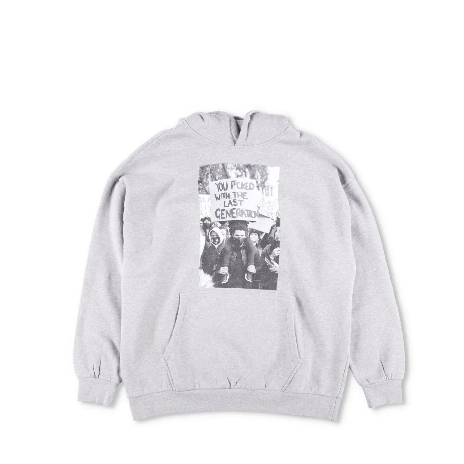 WWS Mens Hoodie Cotton Hoodie Pullover Front Large Print Grey Size S RRP 150 — View 5