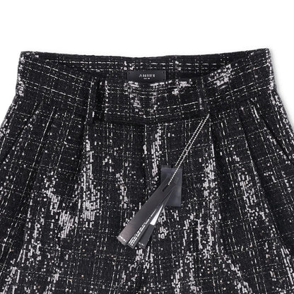 AMIRI Mens Sequin Boucle Skater Shorts Black Tweed Shiny Size 50 RRP 890 — View 5